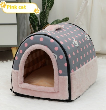 Portable Handle Pet Bed Small And Medium Sized Kennel Warm Cattery