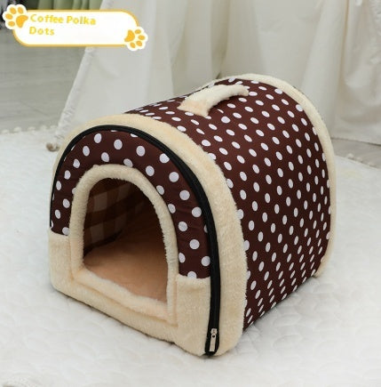 Portable Handle Pet Bed Small And Medium Sized Kennel Warm Cattery