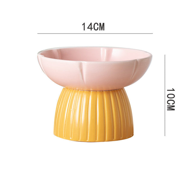 Pet Macarons Candy Color Feeding Ceramic Bowl