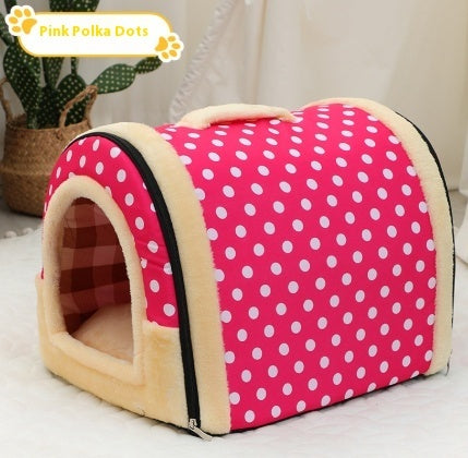 Portable Handle Pet Bed Small And Medium Sized Kennel Warm Cattery