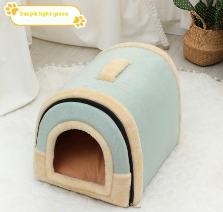 Portable Handle Pet Bed Small And Medium Sized Kennel Warm Cattery