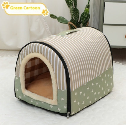 Portable Handle Pet Bed Small And Medium Sized Kennel Warm Cattery