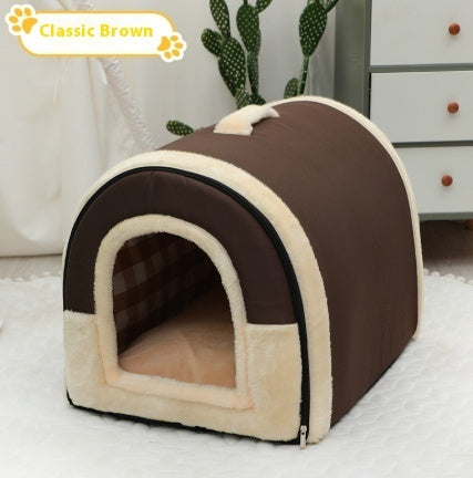 Portable Handle Pet Bed Small And Medium Sized Kennel Warm Cattery