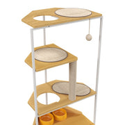 Cat Apartment With Feeding Station And Climbing Platform, Pet Furniture For Indoor Cats