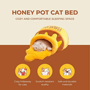 Honey Pot Cat Bed - Comfortable Memory Foam Pet Furniture With Removable Cushion - Stylish And Washable