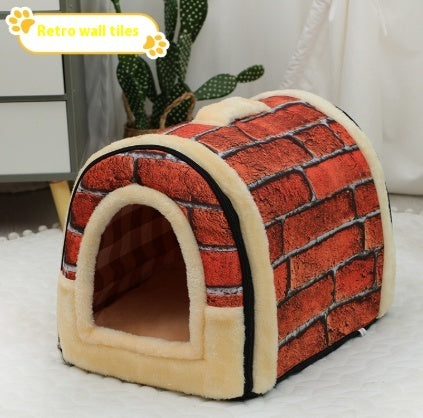 Portable Handle Pet Bed Small And Medium Sized Kennel Warm Cattery